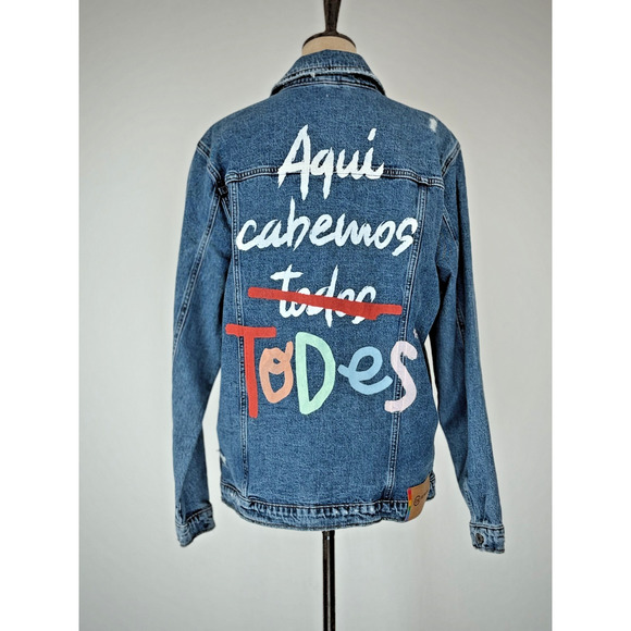 NWT C&A Denim Pride Trucker Feel The Love Jacket $600 EVERYONE FITS HERE LG 0049